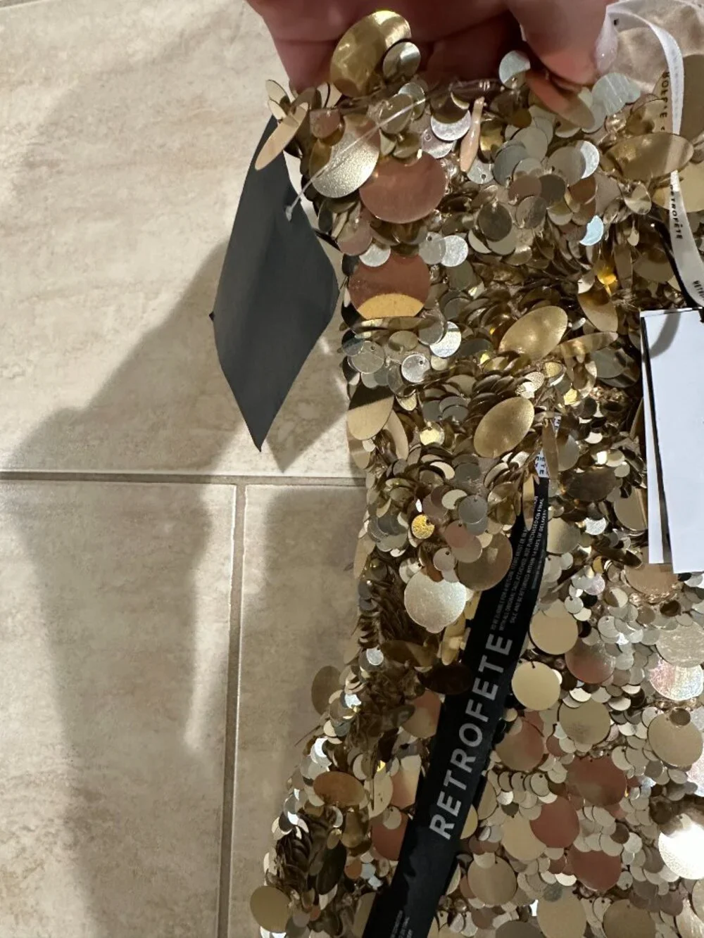 Retrofete Nolia Sequin Embellished Dress Size L - Picture 3 of 7